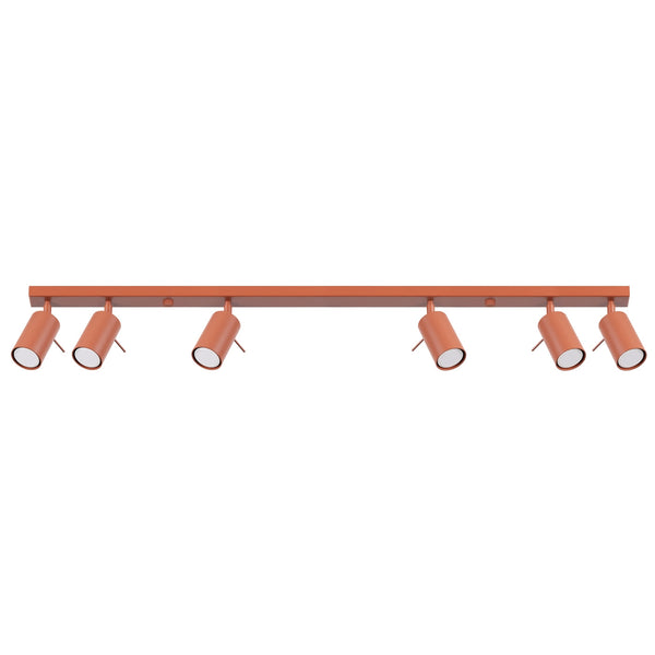 Plafondlamp RING 6L rood ochra