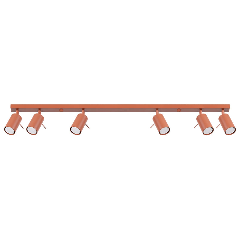 Plafondlamp RING 6L rood ochra