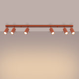 Plafondlamp RING 6L rood ochra