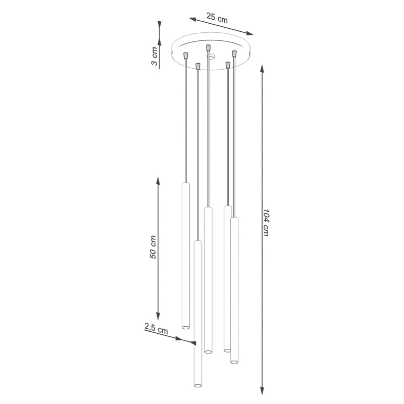 Hanglamp PASTELO 5P beige