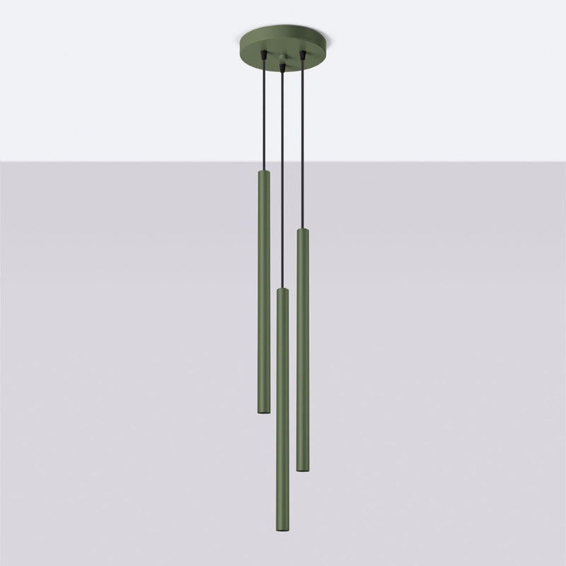 Hanglamp PASTELO 3P olijfgroen