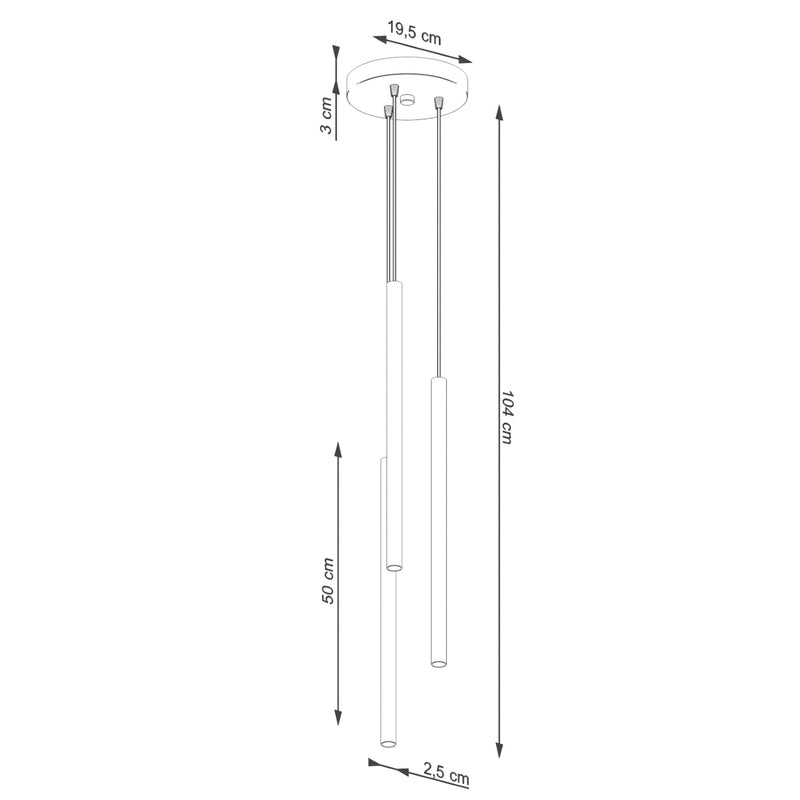 Hanglamp PASTELO 3P rood oker