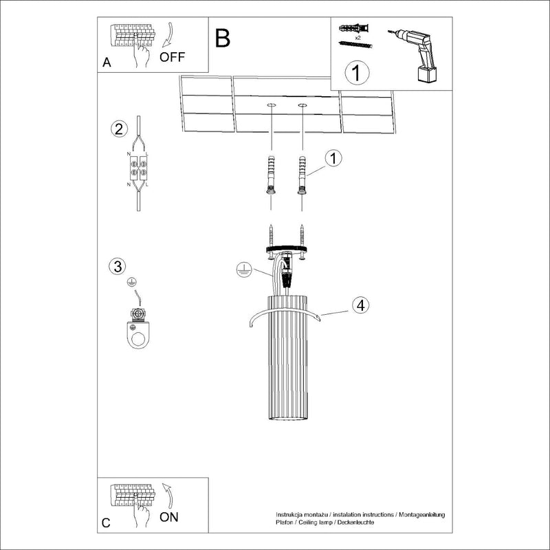 Plafondlamp KARBON 20 wit