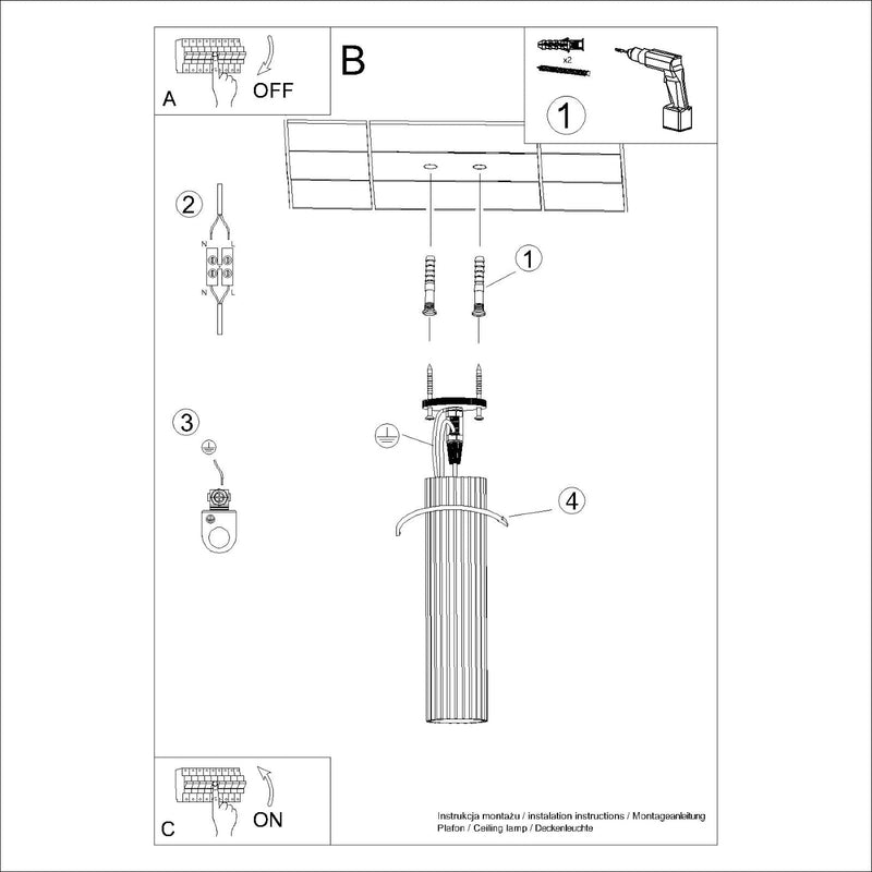 Plafondlamp KARBON 30 wit