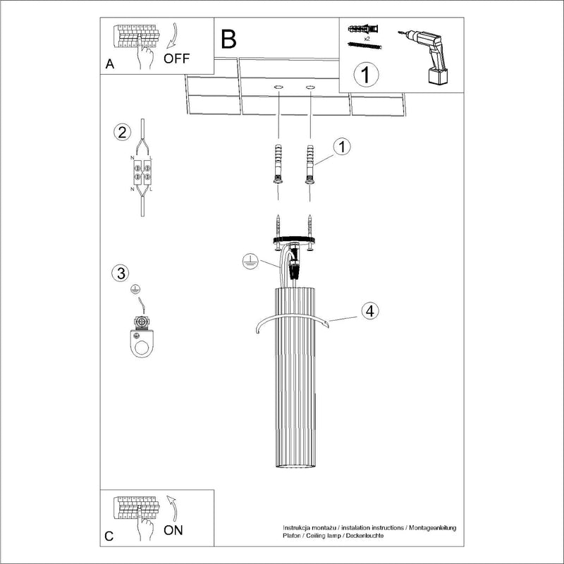 Plafondlamp KARBON 40 wit