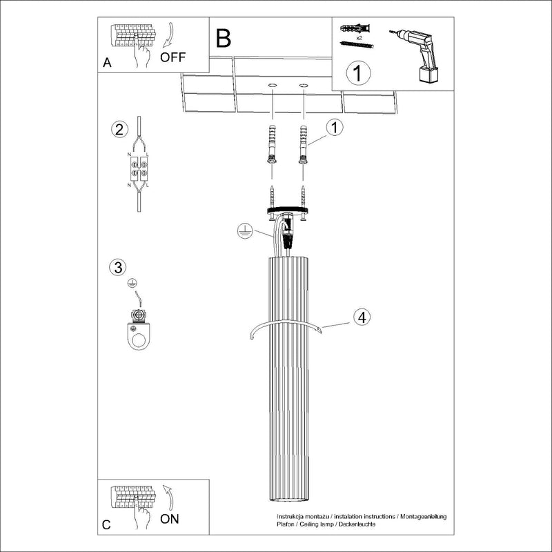 Plafondlamp KARBON 60 wit