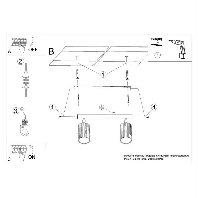 Plafondlamp KARBON 2 wit