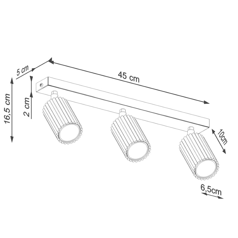 Plafondlamp KARBON 3L wit