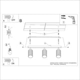Plafondlamp KARBON 3L wit