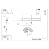 Plafondlamp KARBON 3P wit