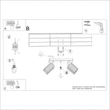 Plafondlamp KARBON 4 wit