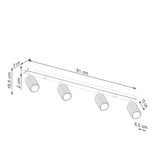 Plafondlamp KARBON 4L wit