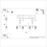 Plafondlamp KARBON 4L wit