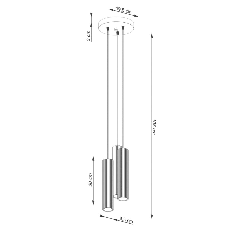 Hanglamp KARBON 3P zwart