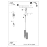 Hanglamp KARBON 3P zwart