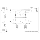 Plafondlamp KARBON 2 zwart