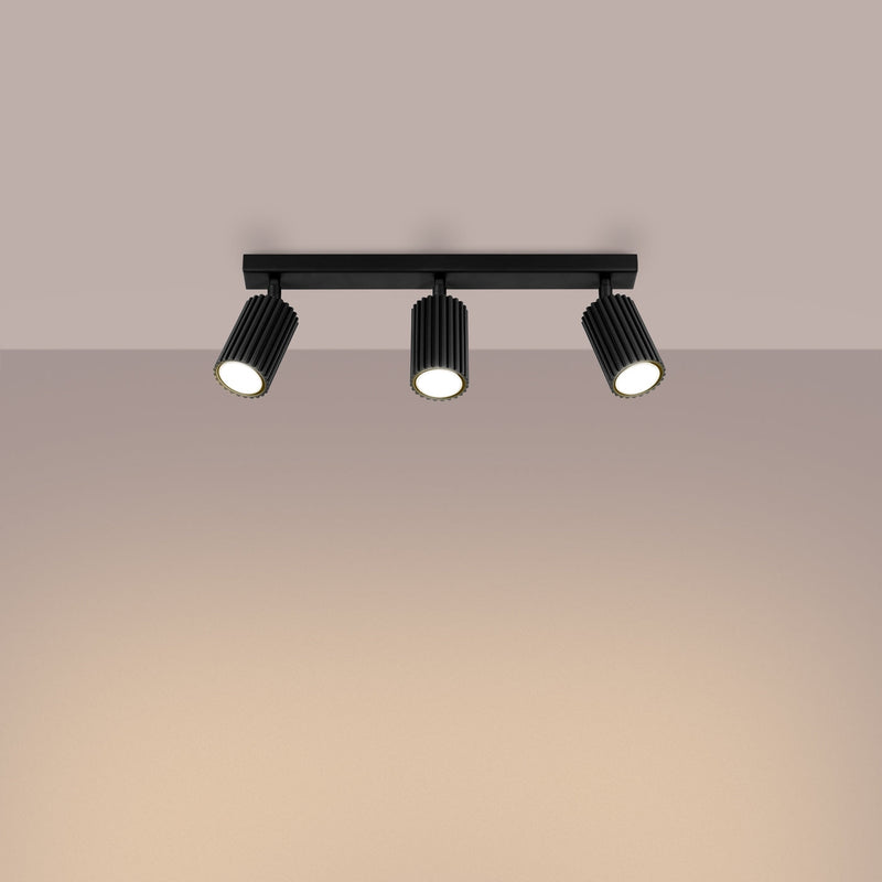 Plafondlamp KARBON 3L zwart
