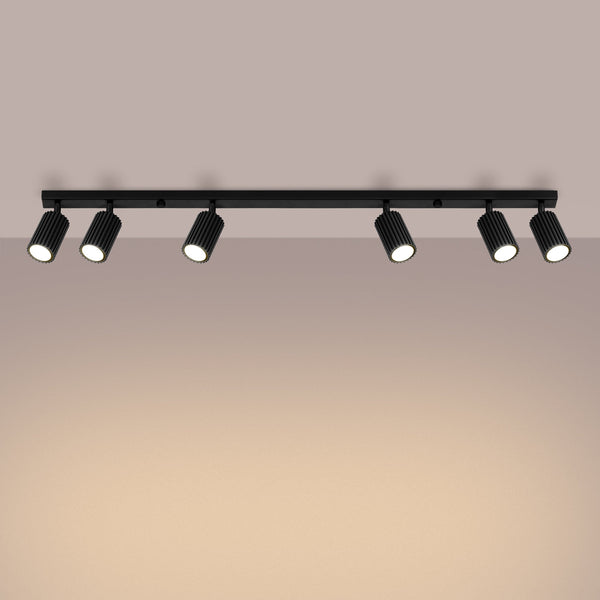 Plafondlamp KARBON 6L zwart