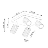 Plafondlamp KARBON 4 beige