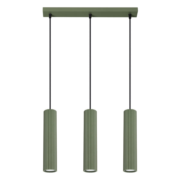 Hanglamp KARBON 3L olijfgroen