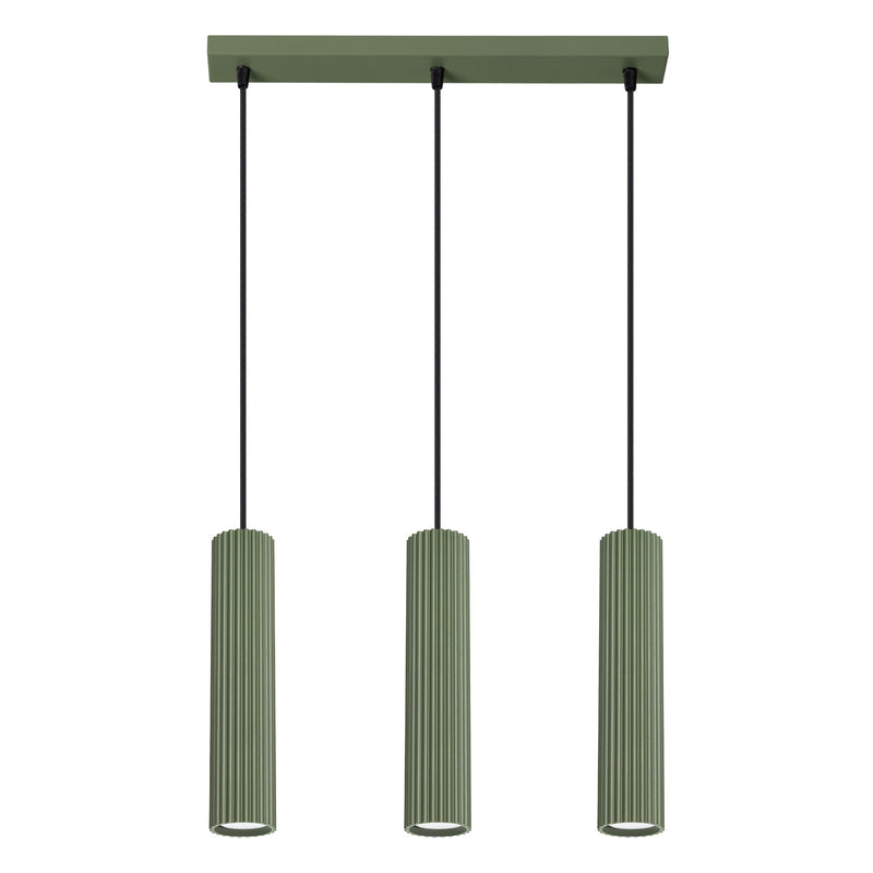 Hanglamp KARBON 3L olijfgroen