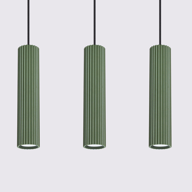 Hanglamp KARBON 3L olijfgroen