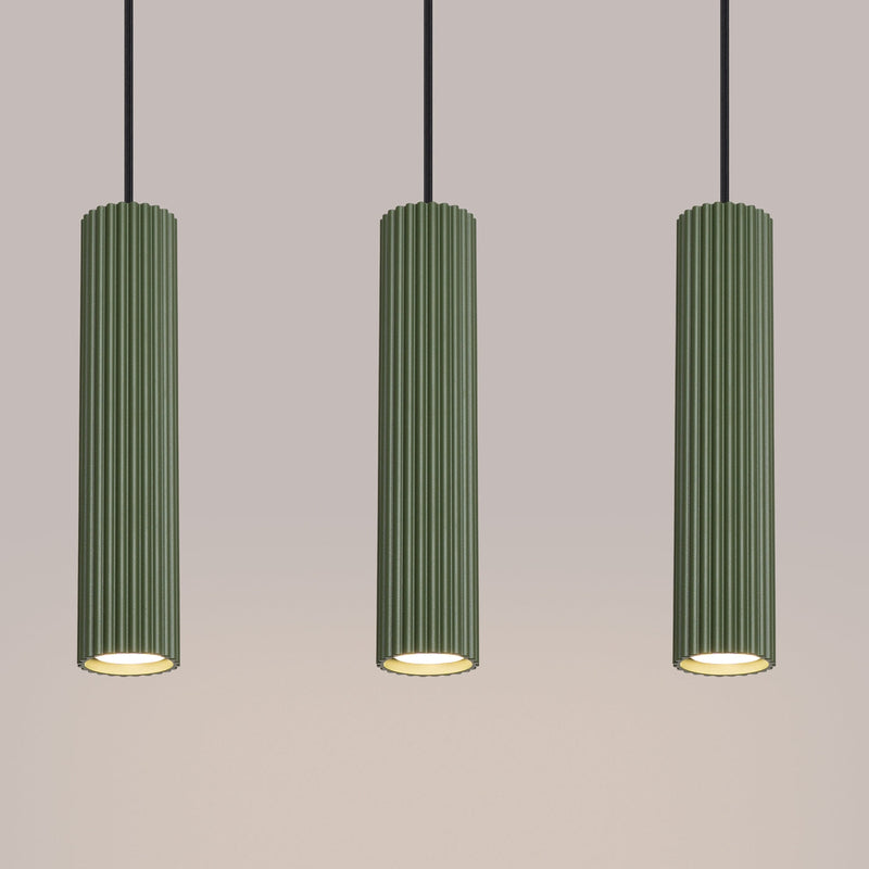 Hanglamp KARBON 3L olijfgroen