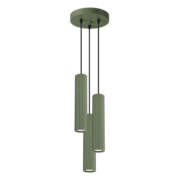 Hanglamp KARBON 3P olijfgroen