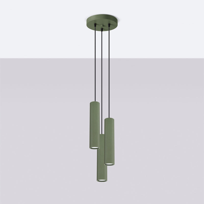Hanglamp KARBON 3P olijfgroen