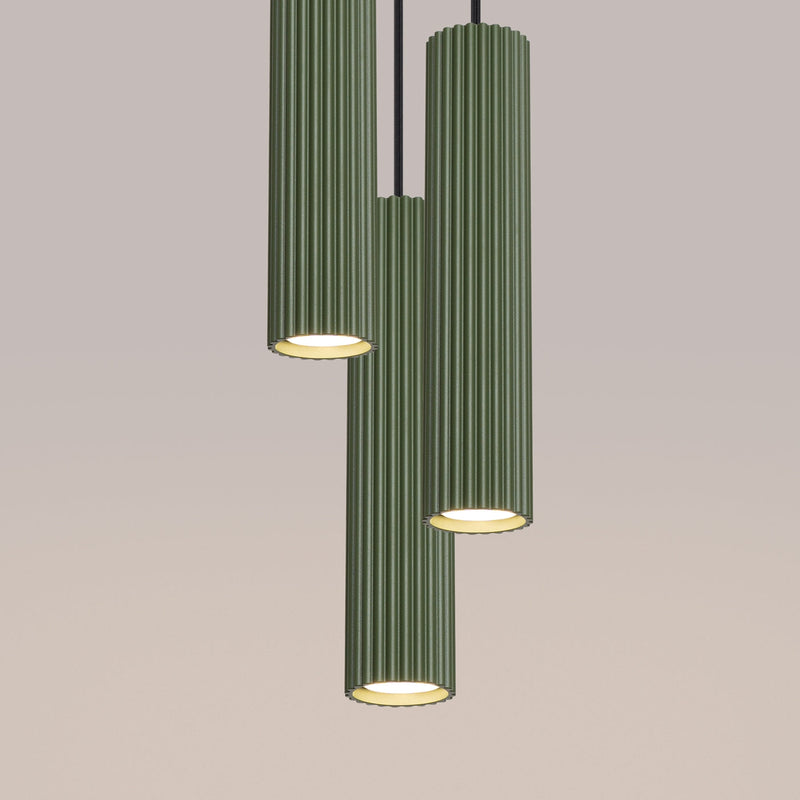 Hanglamp KARBON 3P olijfgroen