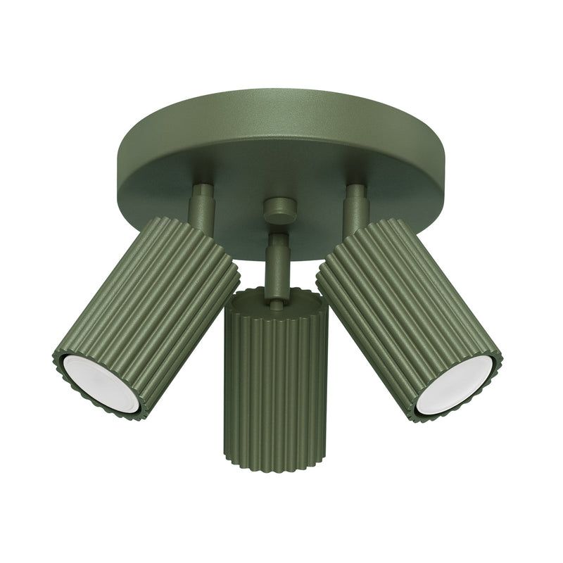 Plafondlamp KARBON 3P olijfgroen