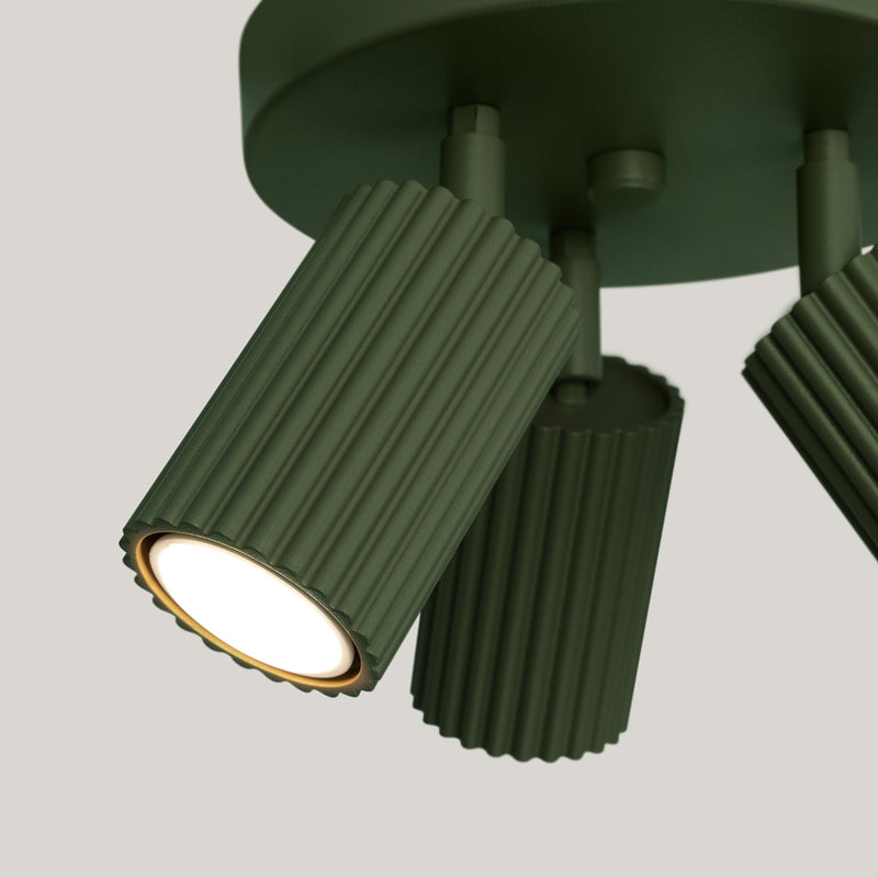 Plafondlamp KARBON 3P olijfgroen