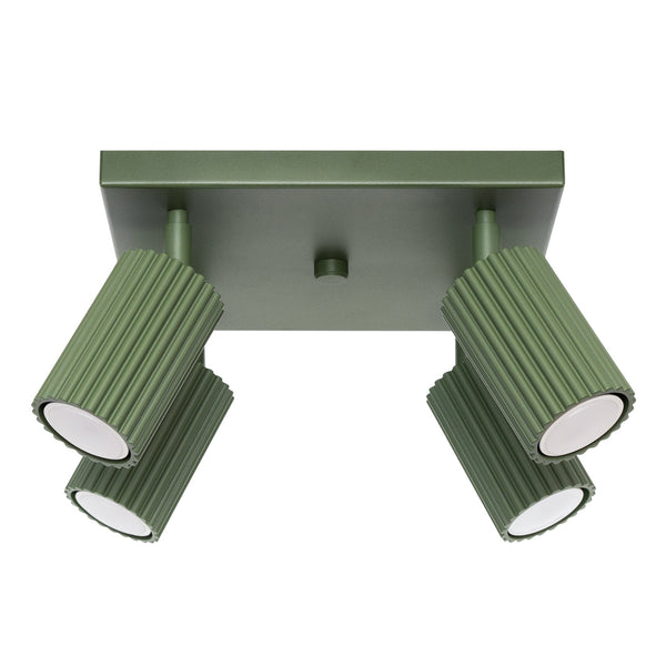Plafondlamp KARBON 4 olijfgroen