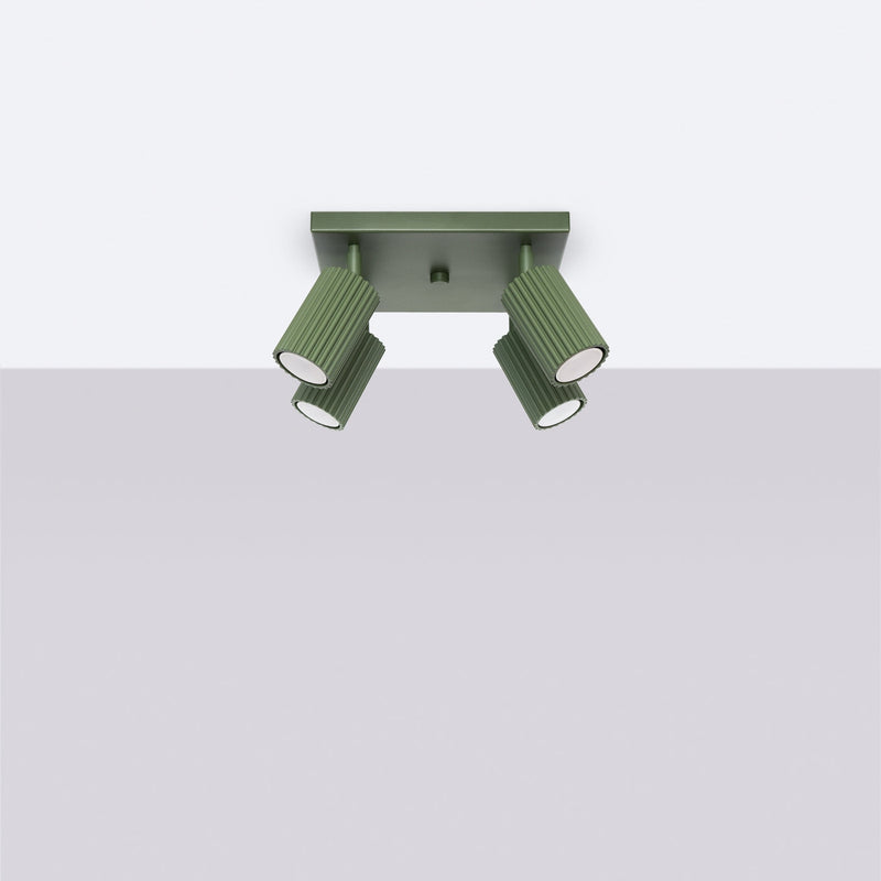 Plafondlamp KARBON 4 olijfgroen