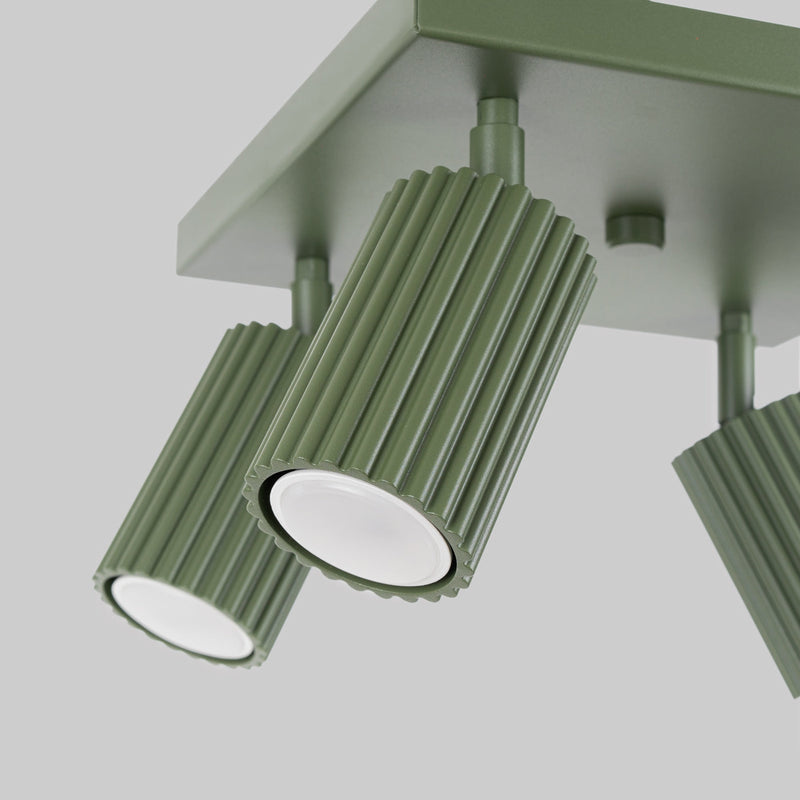 Plafondlamp KARBON 4 olijfgroen