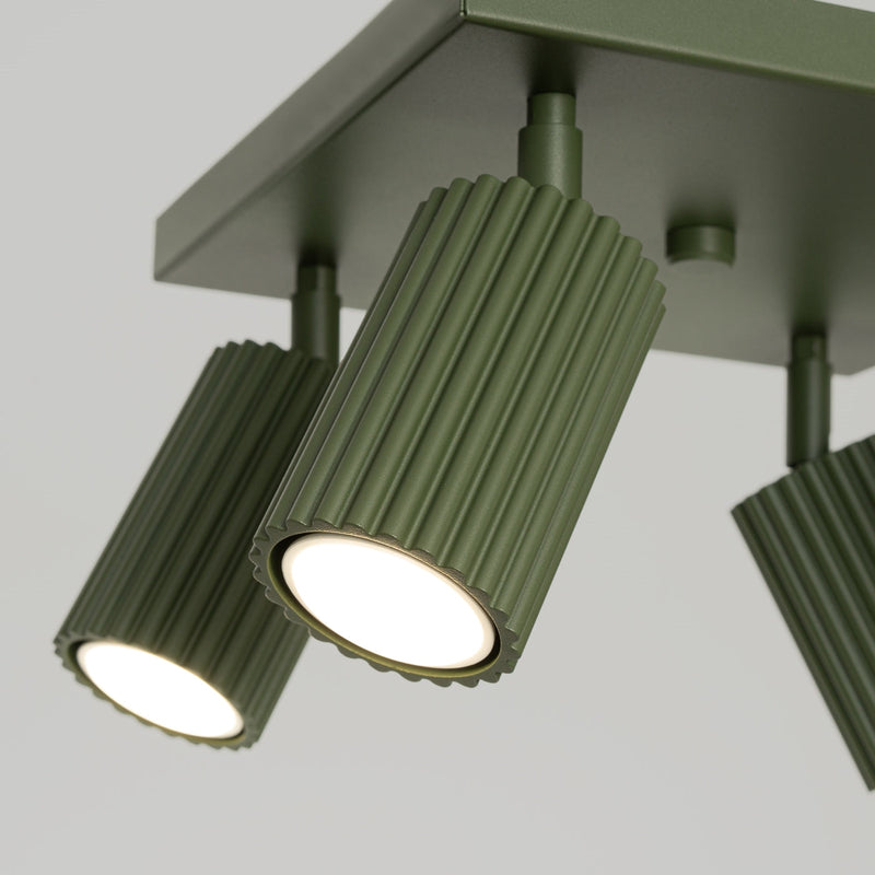 Plafondlamp KARBON 4 olijfgroen