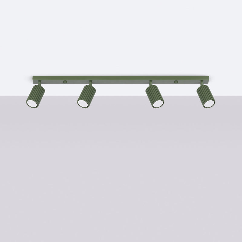 Plafondlamp KARBON 4L olijfgroen