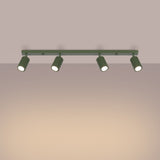 Plafondlamp KARBON 4L olijfgroen