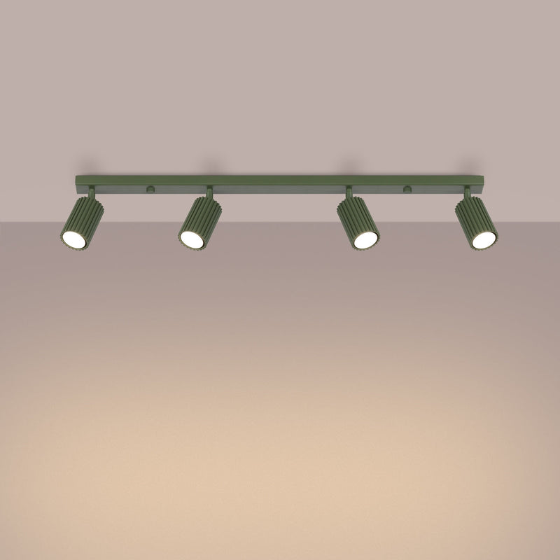 Plafondlamp KARBON 4L olijfgroen
