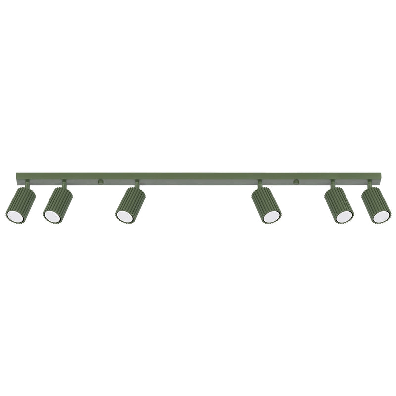 Plafondlamp KARBON 6L olijfgroen