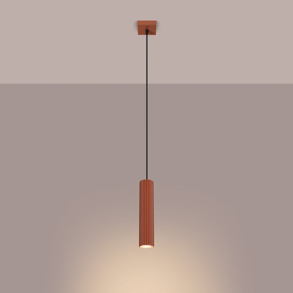 Hanglamp KARBON 1 rood oker