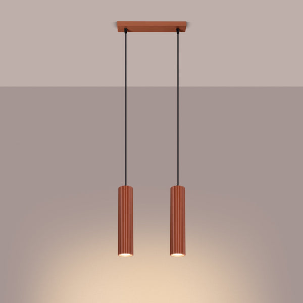 Hanglamp KARBON 2 rood oker