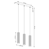 Hanglamp KARBON 3L rood oker