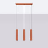 Hanglamp KARBON 3L rood oker