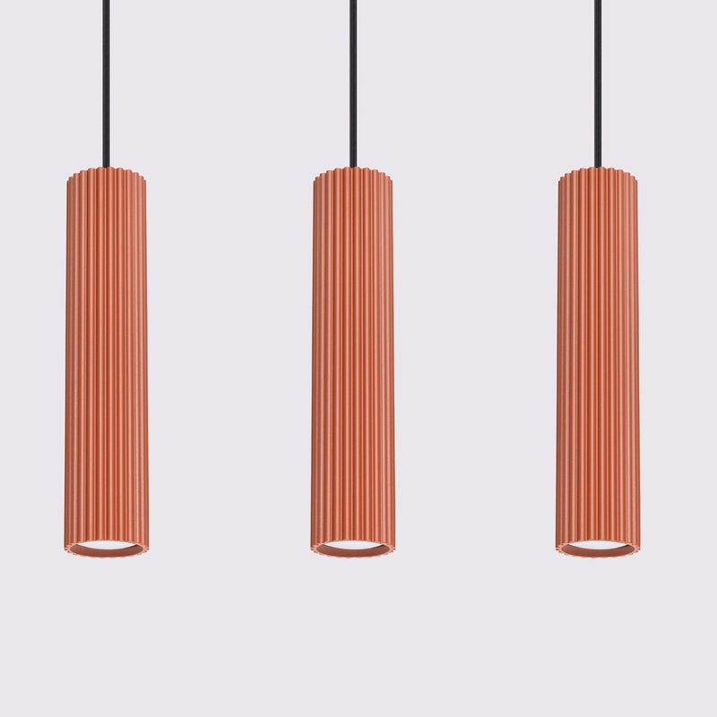 Hanglamp KARBON 3L rood oker