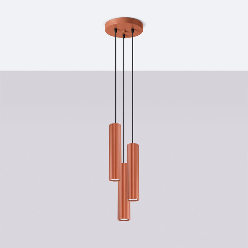 Hanglamp KARBON 3P rood oker