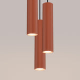Hanglamp KARBON 3P rood oker
