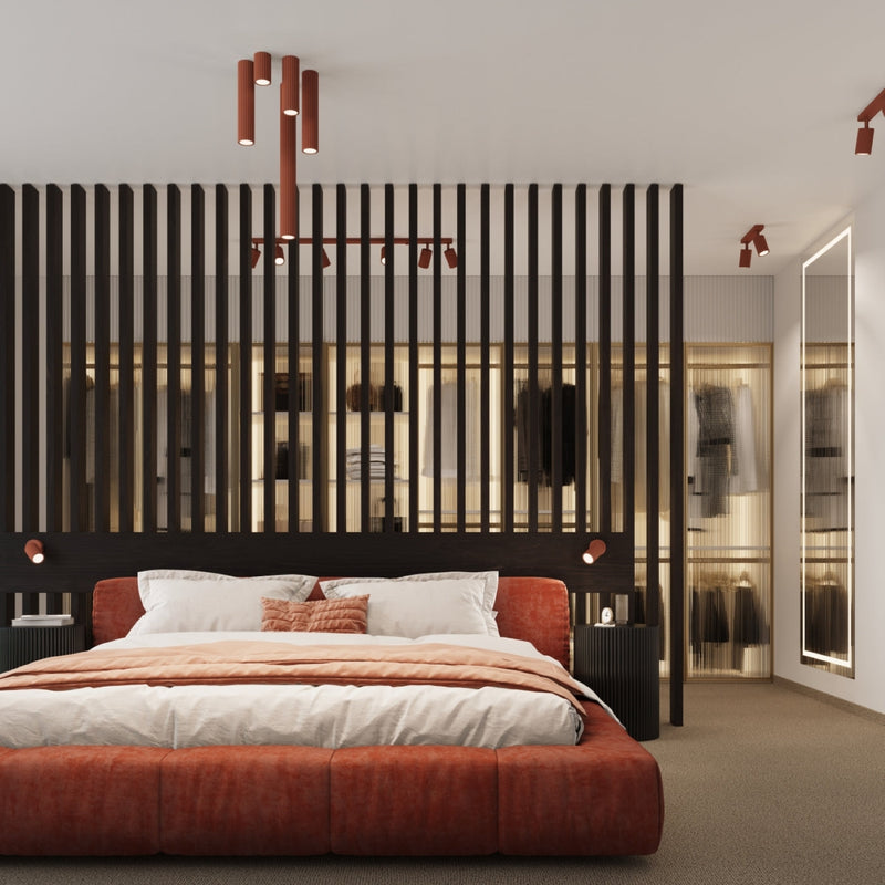 Wandlamp KARBON rood oker