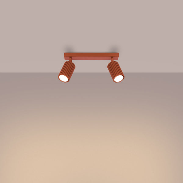 Plafondlamp KARBON 2 rood oker