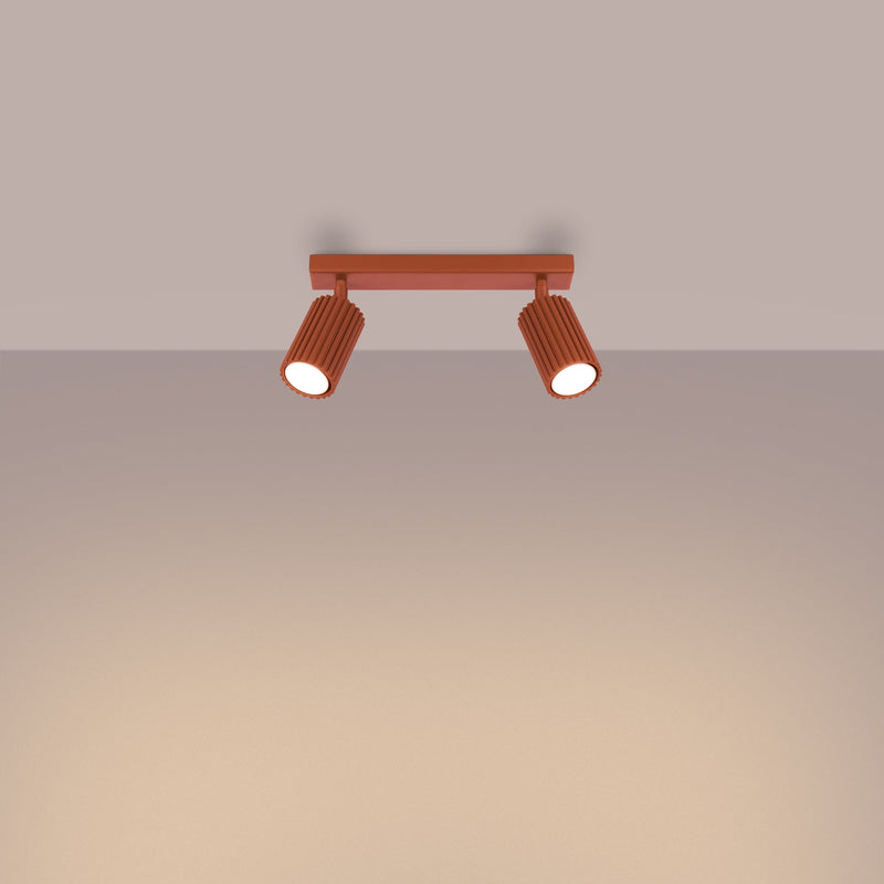 Plafondlamp KARBON 2 rood oker